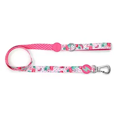 Dashi Flamingo pavadėlis 120 cm - miesto juostinis pavadėlis šunims, flamingo raštas