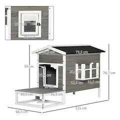 Kačių namelis 115 × 66,5 × 74,7 cm — 3 nuotrauka