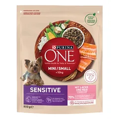 PURINA ONE Mini Delicate Lašiša, ryžiai - sausas maistas šunims - 800 g