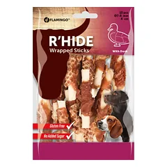 Flamingo R'hide Sticks Duck - šunų skanėstai, mini lazdos su antiena
