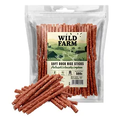 WILD FARM ančių ir ryžių lazdelės 500g skanėstai šunims