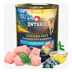 Ontario Adult paštetas su vištiena, mėlynių skonio, drėgnas maistas šunims 800 g