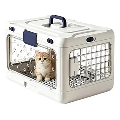 HausPets Hunde Katzen Transportbox Faltbar Hart 50x32x31cm