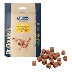 DR. CLAUDER’S TRAINEE SNACK, vytintos vištienos skanėstai kubeliais šunims ir katėms 80g – 80g
