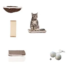 Rohrschneider Vierteilige Kletterwand für Katzen