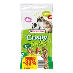 Versele Laga Crispy Sticks trijų skonių skanėstai triušiams ir kitiems žolėdžiams - Pet24
