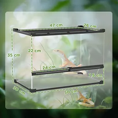Stiklinis terariumas 50 × 30 × 35 cm — 3 nuotrauka