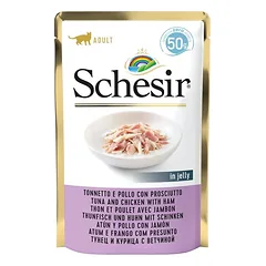 SCHESIR konservai su tunais, vištiena ir kumpiu 50 g nuotrauka