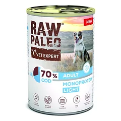 RAW PALEO Monoprotein Light Cod Adult 400g menkė, šlapio maisto šunims