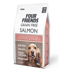 Four Friends salmon grain free monoproteininis sausas maistas alergiškiems šunims, 3 kg