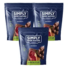 SIMPLY FROM NATURE Natūralios dešrelės su šerno mėsa 3 x 300 g