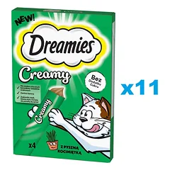 DREAMIES Creamy papildomas ėdalas su gardžia katžole katėms 44x10 g