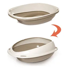 Georplast Shuttle atvira kačių tualeto dėžutė didelėms katėms, su nuimamu rėmeliu, 57x40x19 cm — 4 nuotrauka