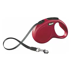Flexi New Classic S automatinis pavadys raudonas, 5 m, juostelė — 2 nuotrauka