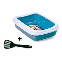 Georplast atvira kačių tualeto dėžutė junior su kastuvėliu, 38x28x10,5 cm — 2 nuotrauka