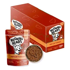 MEOWING HEADS Top Cat Turkey (Kalakutiena/Jautiena/Vištiena) Konservai Katėms 100g*10vnt