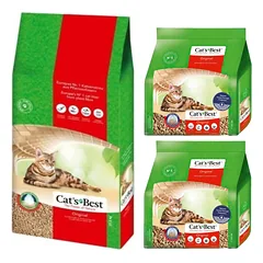 JRS Cats Best Eko Plus -  Medinis kraikas su grumstais 40l (30l + 2x5l)
