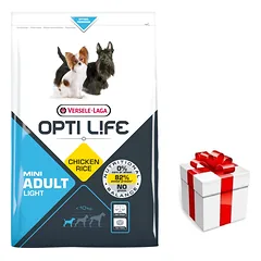 VERSELE-LAGA Opti Life Adult Light Mini 7,5 kg - su vištiena - mažoms veislėms + STAIGMENA ŠUNIUI