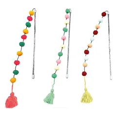 CROCI Pompom kačių lazdelė su kamuoliukais 35cm