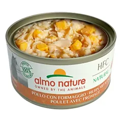 Almo Nature HFC Natural Chicken with Cheese konservai katėms su vištiena ir sūriu, 24 x 70 g — 1 nuotrauka