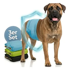 HUND IST KÖNIG plaunamos sauskelnės šunims patinams (3 vnt.), itin sugeriančios ir patogios, XXL (65 - 86cm) — 2 nuotrauka