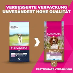 Eukanuba Grain Free Puppy Small & Medium Breed su jūrų žuvimi, sausas maistas šuniukams, 3 - 4,9 kg — 3 nuotrauka