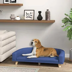 Šunų sofa, su nuimama pagalvėle, Mėlyna, 98 × 67 × 25 cm — 2 nuotrauka