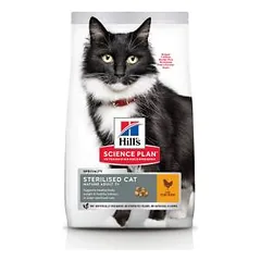 Hills Science Plan Sterilised Senior Adult 7+ sausas maistas vyresnio amžiaus sterilizuotoms katėms, 1,5 kg