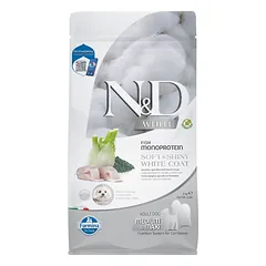 Farmina N&D White Monoprotein Medium Maxi Adult Sea Bass, Spirulina & Fennel sausas maistas šunims