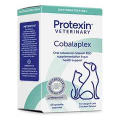 Protexin Cobalaplex papildas šunims ir katėms kobalamino ir folio rūgšties lygio palaikymui, 60 kapsulių