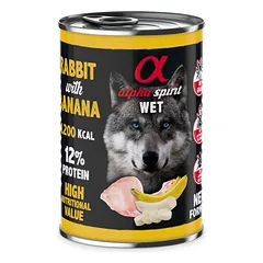 ALPHA SPIRIT WET konservas su triušiena ir bananais 400g 6vnt — 2 nuotrauka