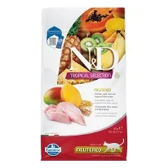 FARMINA N&D TROPICAL SELECTION - CAT Dry Chicken, Spelt, Oats NEUTERED 300 gr