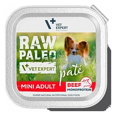 Raw Paleo Dog Mini Adult Beef drėgnas maistas paštetas mažų veislių suaugusiems šunims su jautiena, 150 g