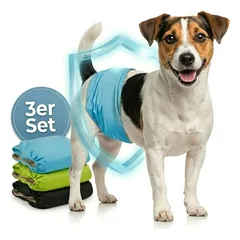 HUND IST KÖNIG plaunamos sauskelnės šunims patinams (3 vnt.), itin sugeriančios ir patogios, XXL (65 - 86cm) — 5 nuotrauka
