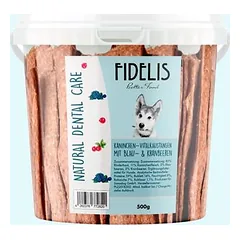 FIDELIS kramtomoji lazdelė Vital su triušiena, mėlynėmis ir spanguolėmis, skanėstai šunims (500 g kibiras)