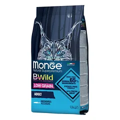 MONGE BWILD sausas pašaras su ančiuviais suaugusioms katėms, 1,5 kg parduotuvėje petbaze.lt
