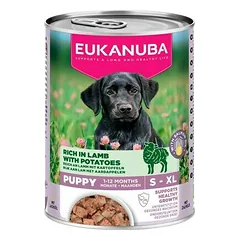 Eukanuba Dog Can Puppy su ėriena ir bulvėmis, drėgnas maistas šunims 400 g