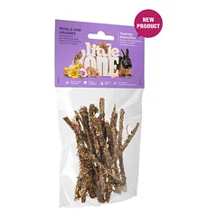 Little One Yummy Šakelės su žiedlapiais ir varpinėmis žolėmis, gardėsis mažiems gyvūnams, 35 g