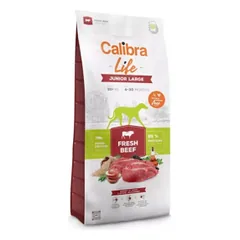 Calibra Life Dog Junior Large Fresh Beef sausas maistas jauniems didelių veislių šunims, 12 kg