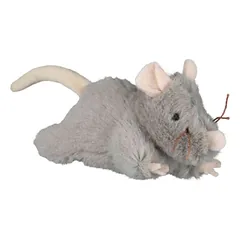 TRIXIE Pelė su mikroschema, pliušas, katžolė, 15 cm, pilka (pak.4)
