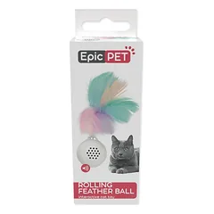 Plaček Cat Epic Pet Rolling Feather Ball žaislas katėms, 4 cm — 4 nuotrauka