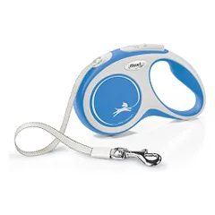 Flexi New Comfort Tape juostinis, žydras pavadėlis šunims, S, 5 m