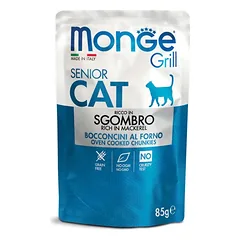 Monge Grill Senior konservuotas pašaras senyvoms katėms su skumbre 85g
