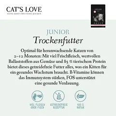 Cat's Love Junior su paukštiena, sausas maistas kačiukams, < 1,4 kg — 2 nuotrauka
