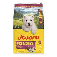 Josera MiniJunior Duck + Salmon sausas pašaras mažų veislių jauniems šunims su antiena ir lašiša, 10 kg