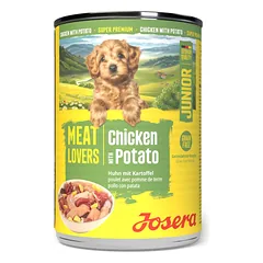 JOSERA Meat Lovers Junior Chicken and Potato 400 g vištiena su bulvėmis, drėgnas maistas šuniukams