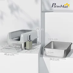 Kačių tualetas PawHut 60,2x40,6x29cm., pilkos spalvos — 3 nuotrauka