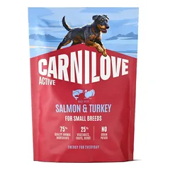 Carnilove Active sausas pašaras suaugusiems mažų veislių šunims su lašiša ir kalakutiena 1.5kg