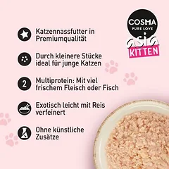 Cosma Asia Kitten drėgnas maistas kačiukams 6 x 85 g — 2 nuotrauka