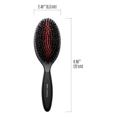 Buko medienos šepetys su 16 mm šerno šerelių nailoniniais dantukais, buko mediena, 16 mm šerno šereliai su nailoniniais dantukais, juodas, ovalo formos, vidutinis, 22x6,3 cm — 3 nuotrauka